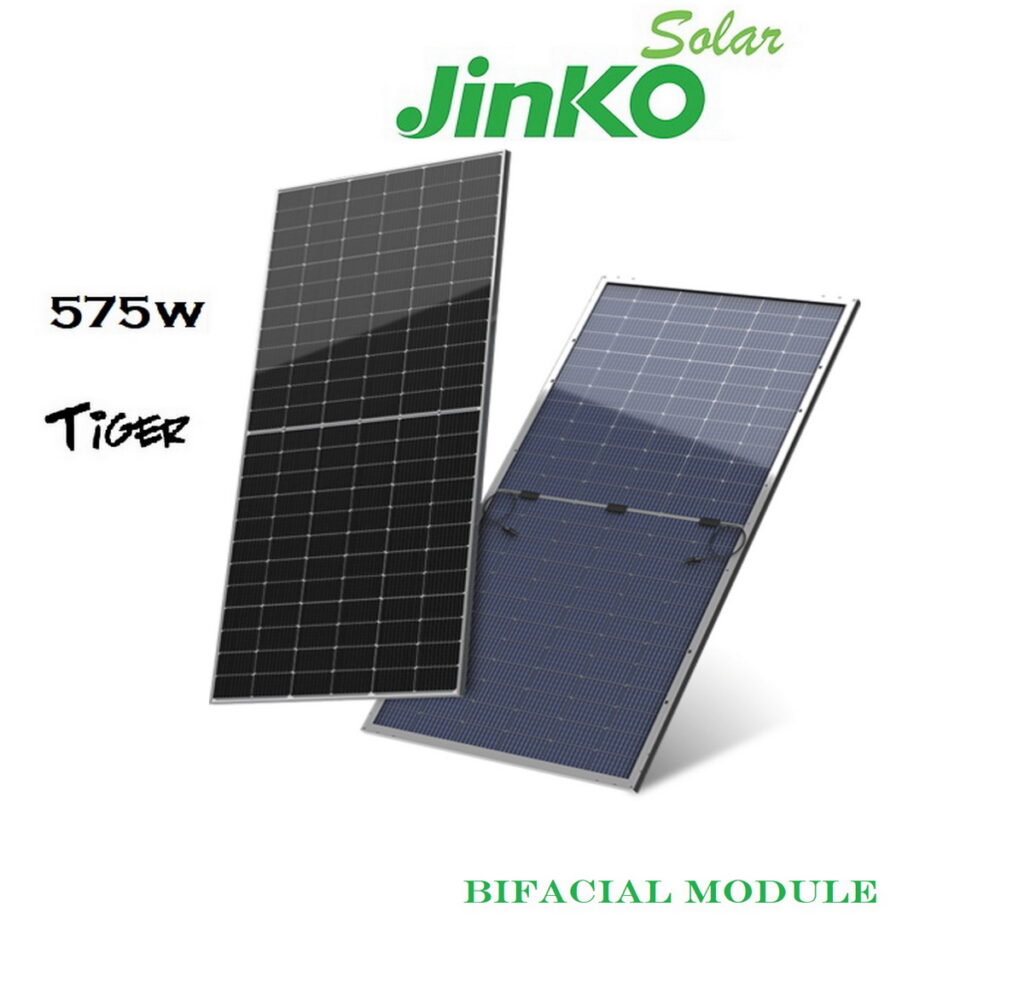 JINKO SOLAR TIGER 575Wp BIFACIAL MODULE WITH DUAL GLASS NEO N TYPE