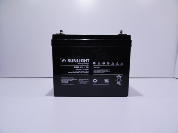 Solar Battery  AGM maintenance free SunLight AccuForce 12V – 75Ah Sealed Batteries AGM-12V GU 2