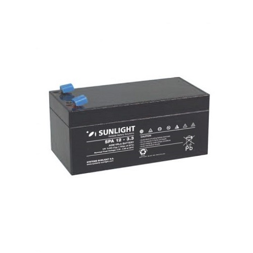 Solar Battery AGM maintenance free SunLight 3.3 Ah / 12V Sealed Batteries AGM-12V GU
