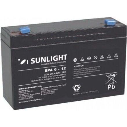 SunLight SPA 6-12 Ah AGM Sealed Batteries AGM-12V GU