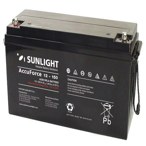 Solar Battery  AGM maintenance free SunLight AccuForce 12V – 150Ah Sealed Batteries AGM-12V GU