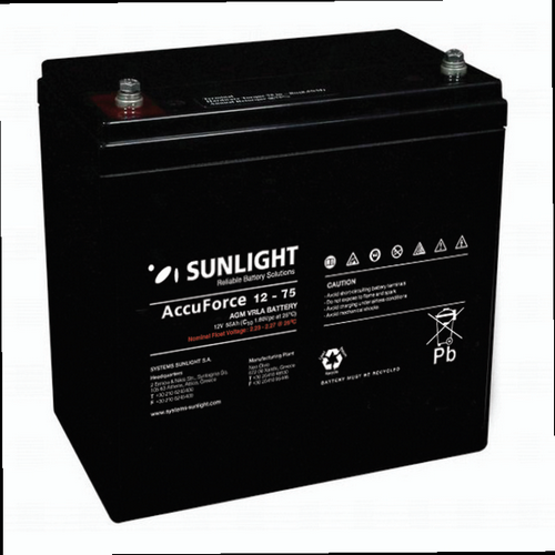 Solar Battery AGM maintenance free SunLight AccuForce 12V - 75Ah ...