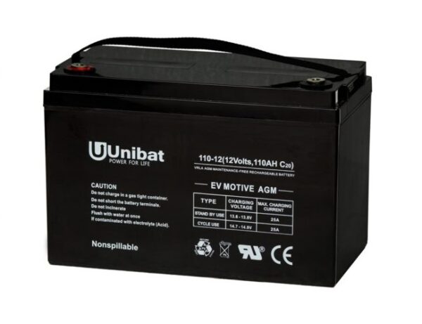 Battery (AGM-EV) UNIBATPOWER FOR LIFE 12V 110AH Electric Vehicle Batteries
