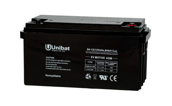 Battery (AGM-EV MOTIVE) UNIBATPOWER FOR LIFE 12V 84AH Electric Vehicle Batteries