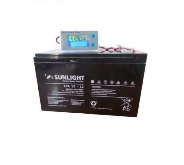 LCD screen with voltage and temperature indicators Batteries' Charger & Maintenance