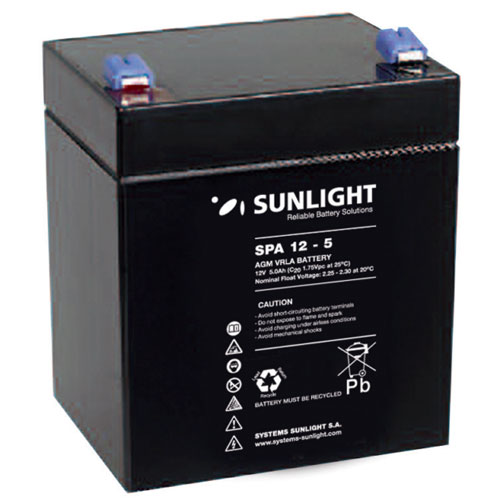 Solar Battery AGM maintenance free SunLight 5 Ah / 12V Sealed Batteries AGM-12V GU