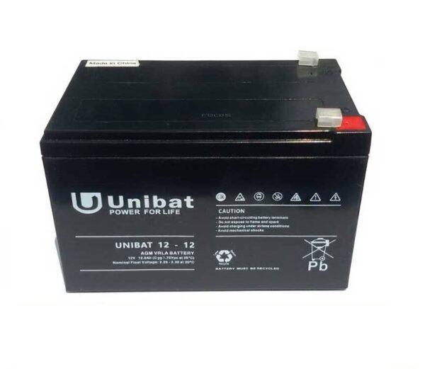 Battery (VRLA) UNIBATPOWER FOR LIFE 12V 12.0AH Sealed Batteries AGM-12V GU