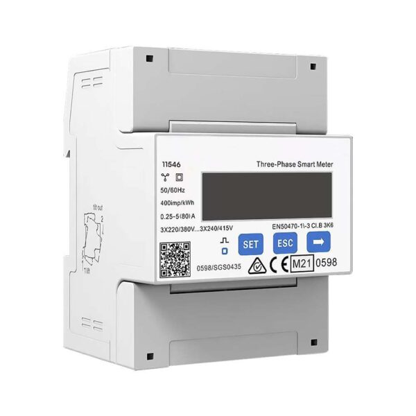 Smart meter three-phase 3X230/400V 5(80)A RS485 4P MID Accessories On grid Inverter