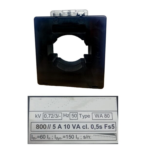 VOLTAGE TRANSFORMER WG 800 // 5 A, 10 VA – cl. 0.5s Electricity Meters