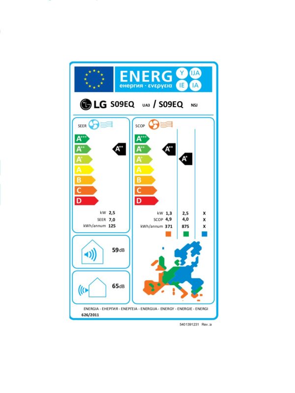 LG Libero Plus S09EQ.NSJ/S09EQ.UA3 Κλιματιστικό Inverter 9000 BTU A++A+ με Wi-Fi Air Conditions 3